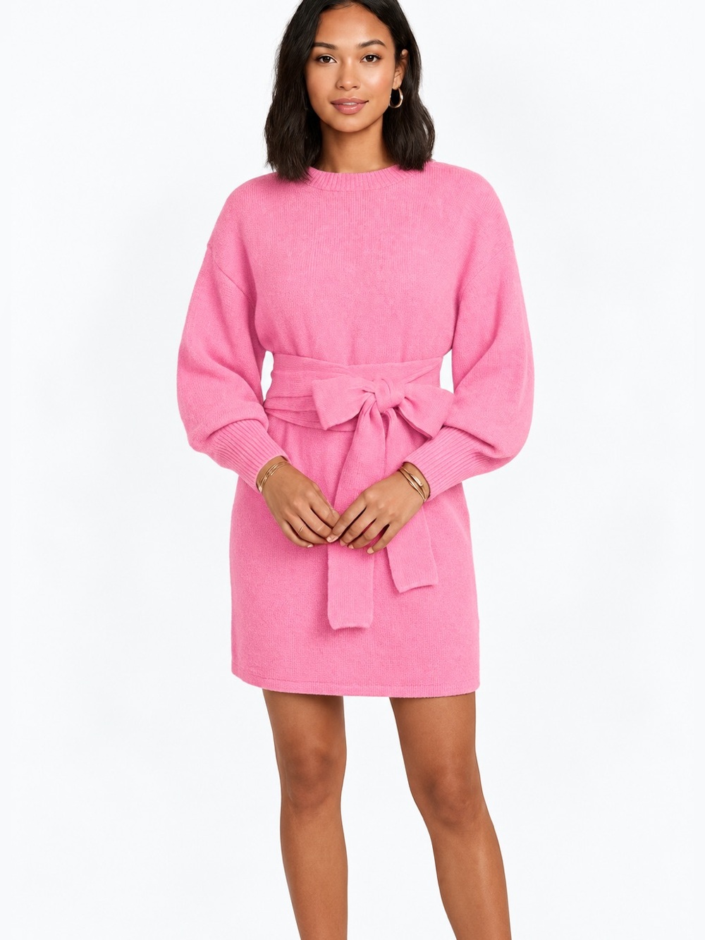 Vici Bubblegum Pink “Wrapped Up In You” Sweater Dress